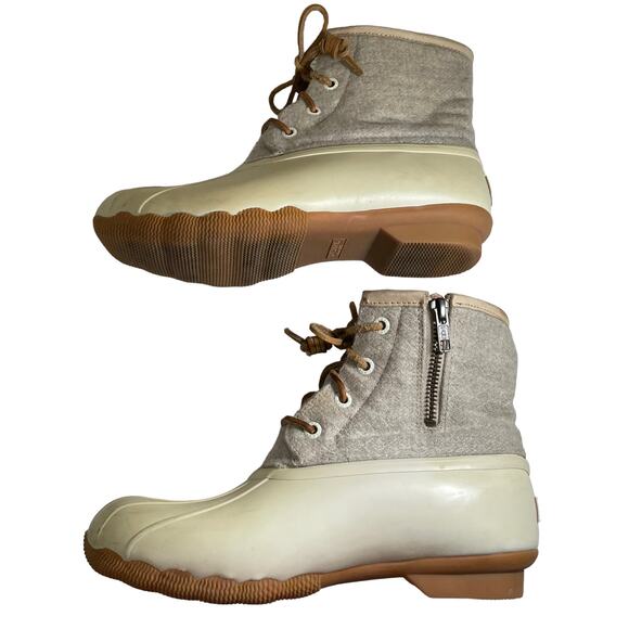 SPERRY Women's Saltwater Emboss Wool Blend Rubber Duck Boot 5 Gorpcore Outdoor - Picture 7 of 11